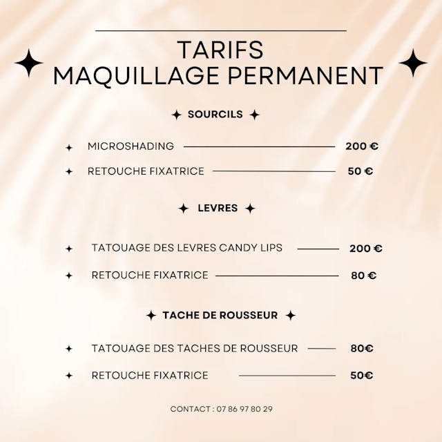 Liste des prestations Maquillage permanent à Dijon
